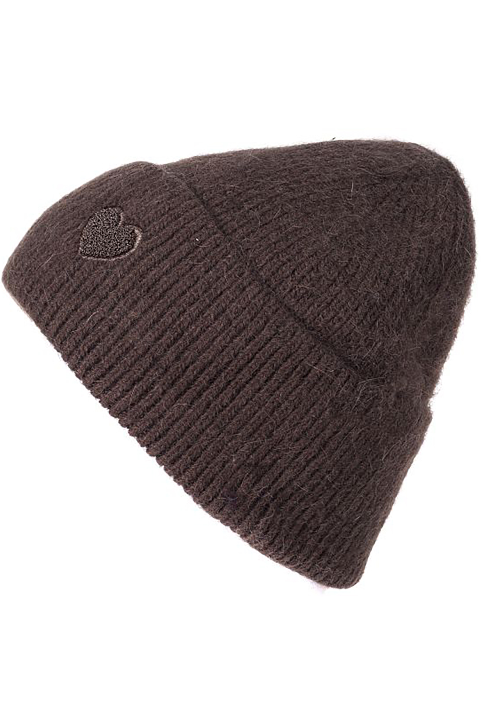 620253_07bcb714117dec009490b26e71d316fc_001.jpg Strickmütze Beanie Umschlag Herzapplikation Rippstruktur