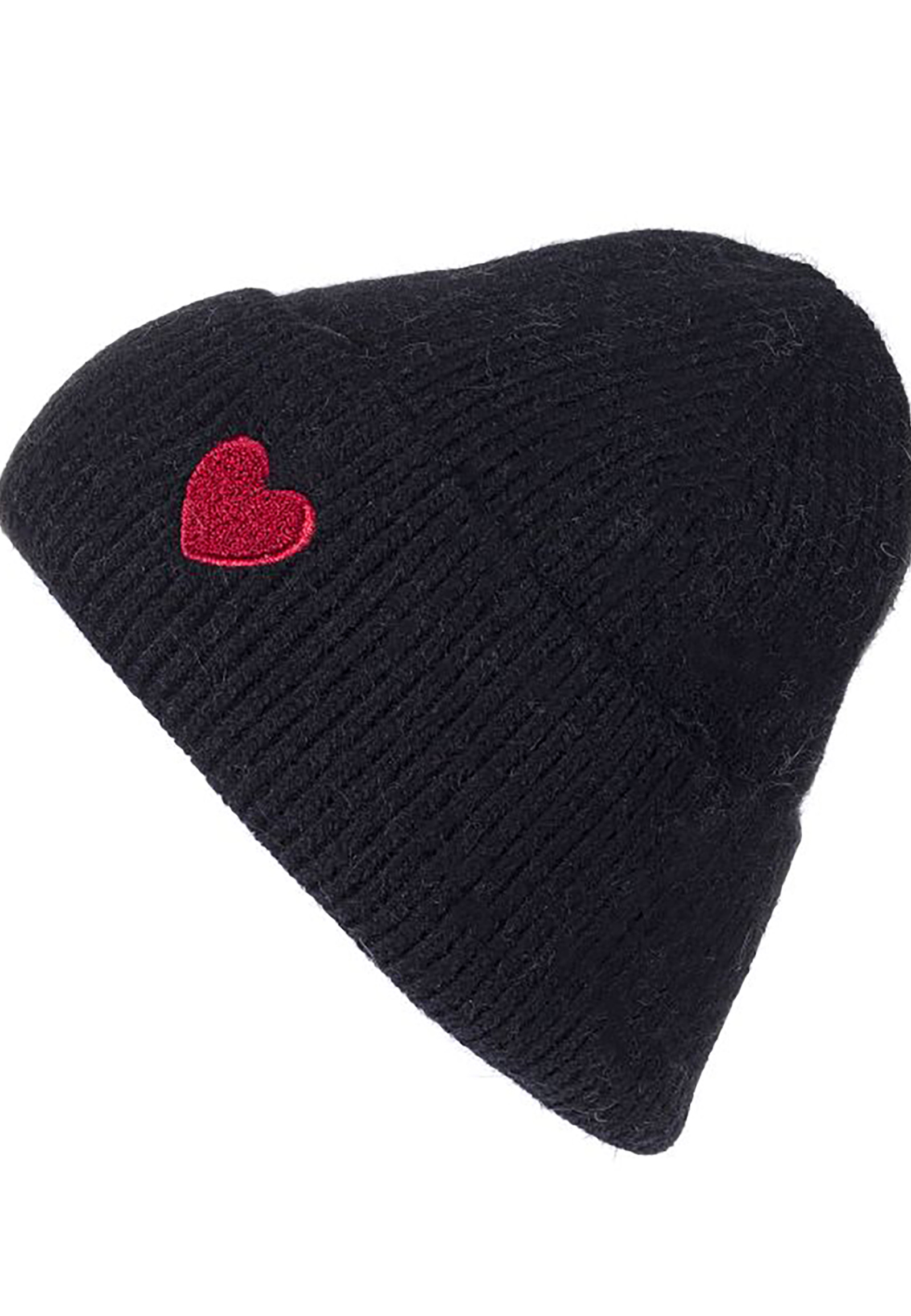 620253_18a1506c8fe27914ae0c5e76b5d06a68_001.jpg Strickmütze Beanie Umschlag Herzapplikation Rippstruktur