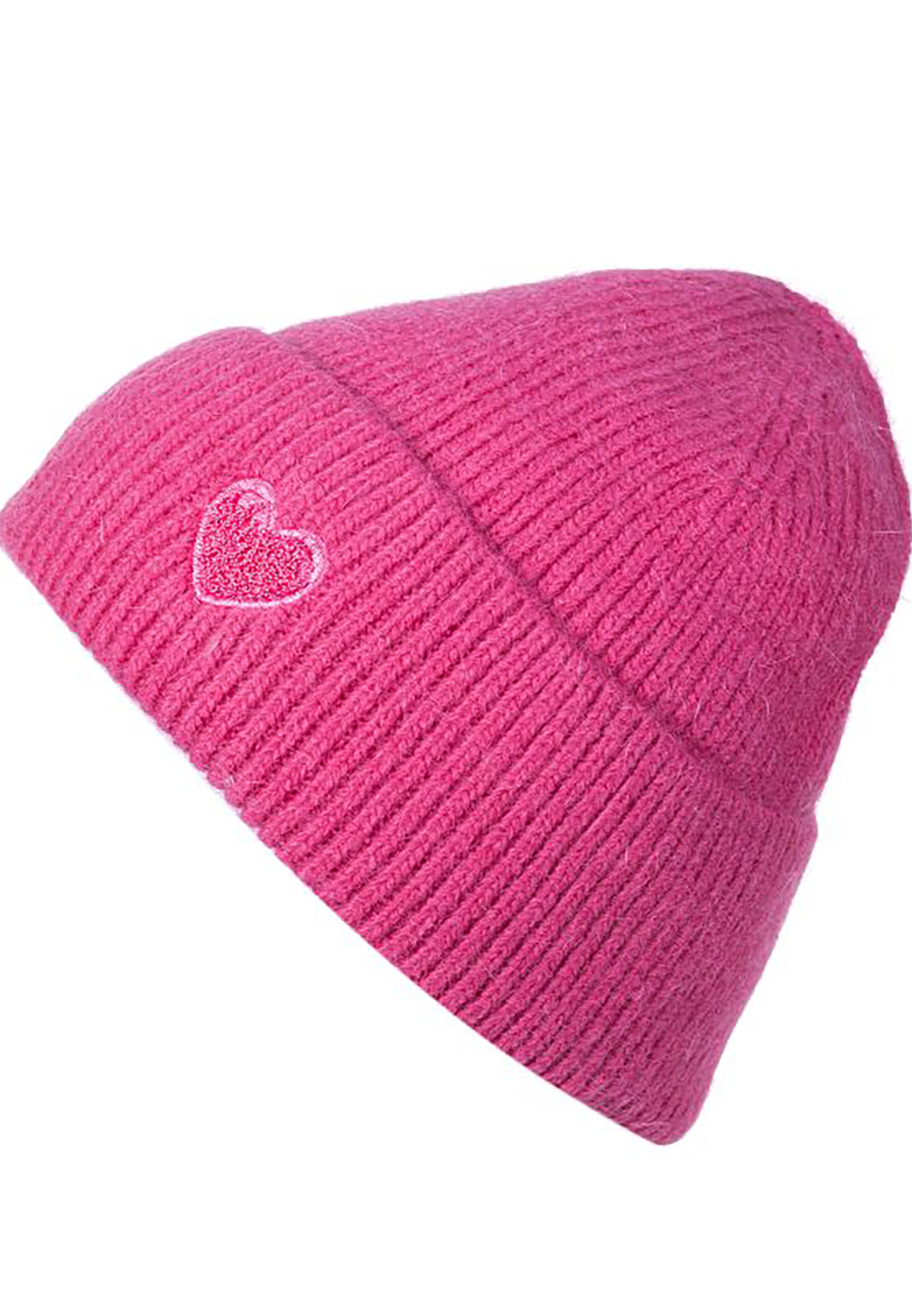 620253_41e797515e9f2f6b96d426658e7bed33_001.jpg Strickmütze Beanie Umschlag Herzapplikation Rippstruktur