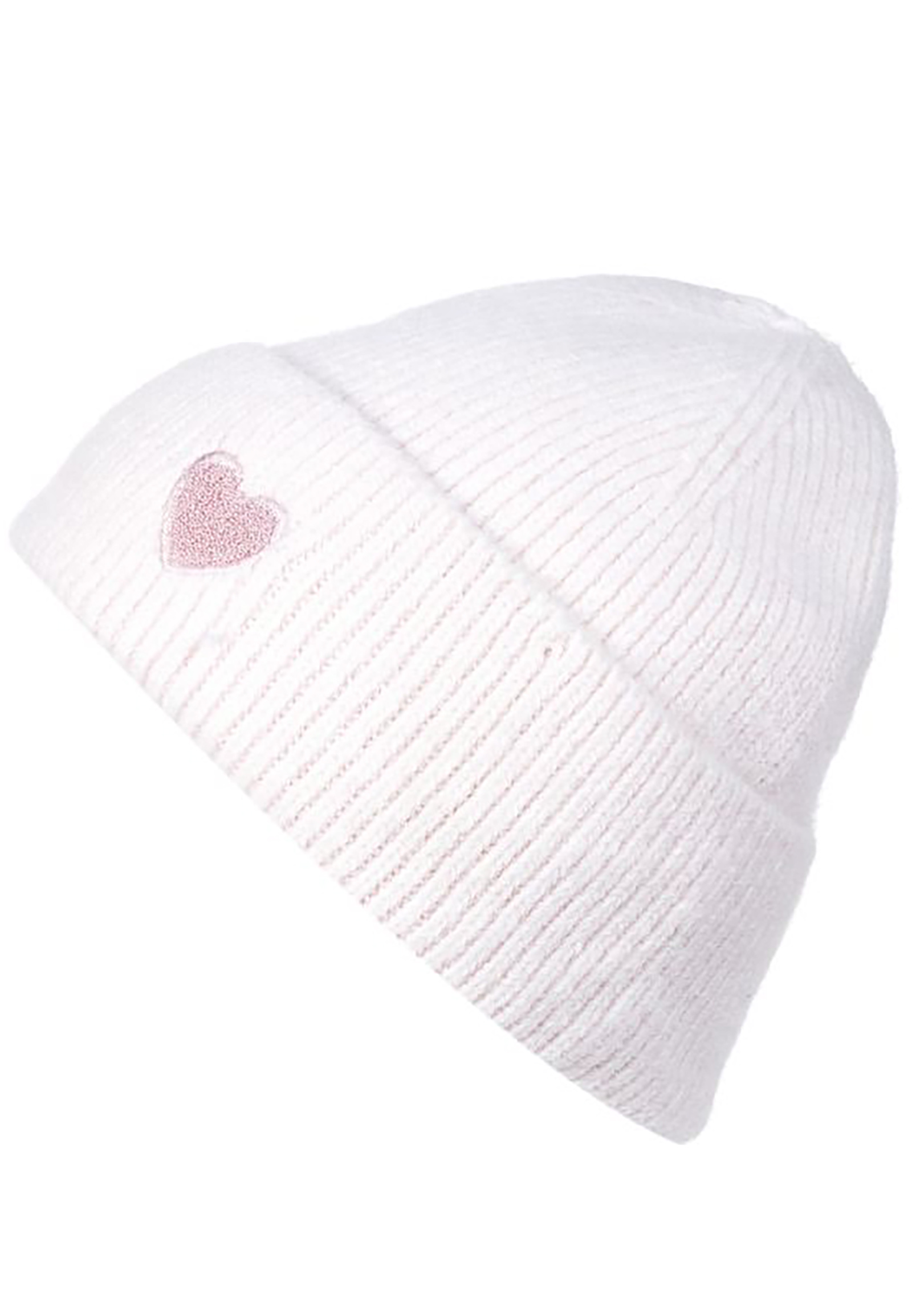 620253_cfa6721fe20e5d60cbfc42edf1f858f0_001.jpg Strickmütze Beanie Umschlag Herzapplikation Rippstruktur