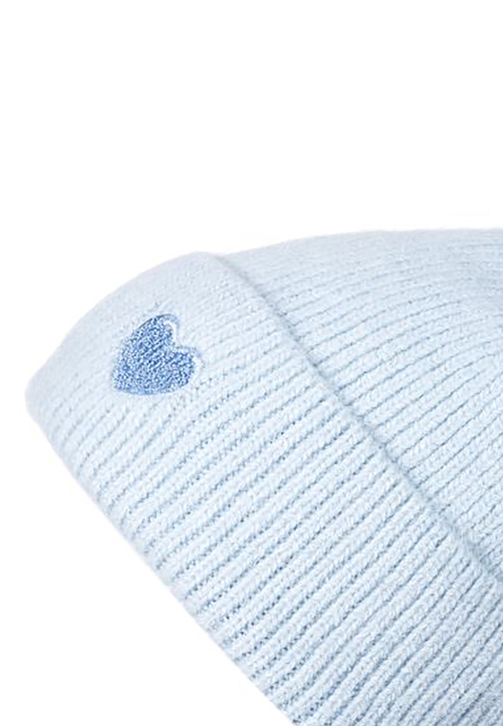 Strickmütze Beanie Umschlag Herzapplikation Rippstruktur Strickmütze Beanie Umschlag Herzapplikation Rippstruktur