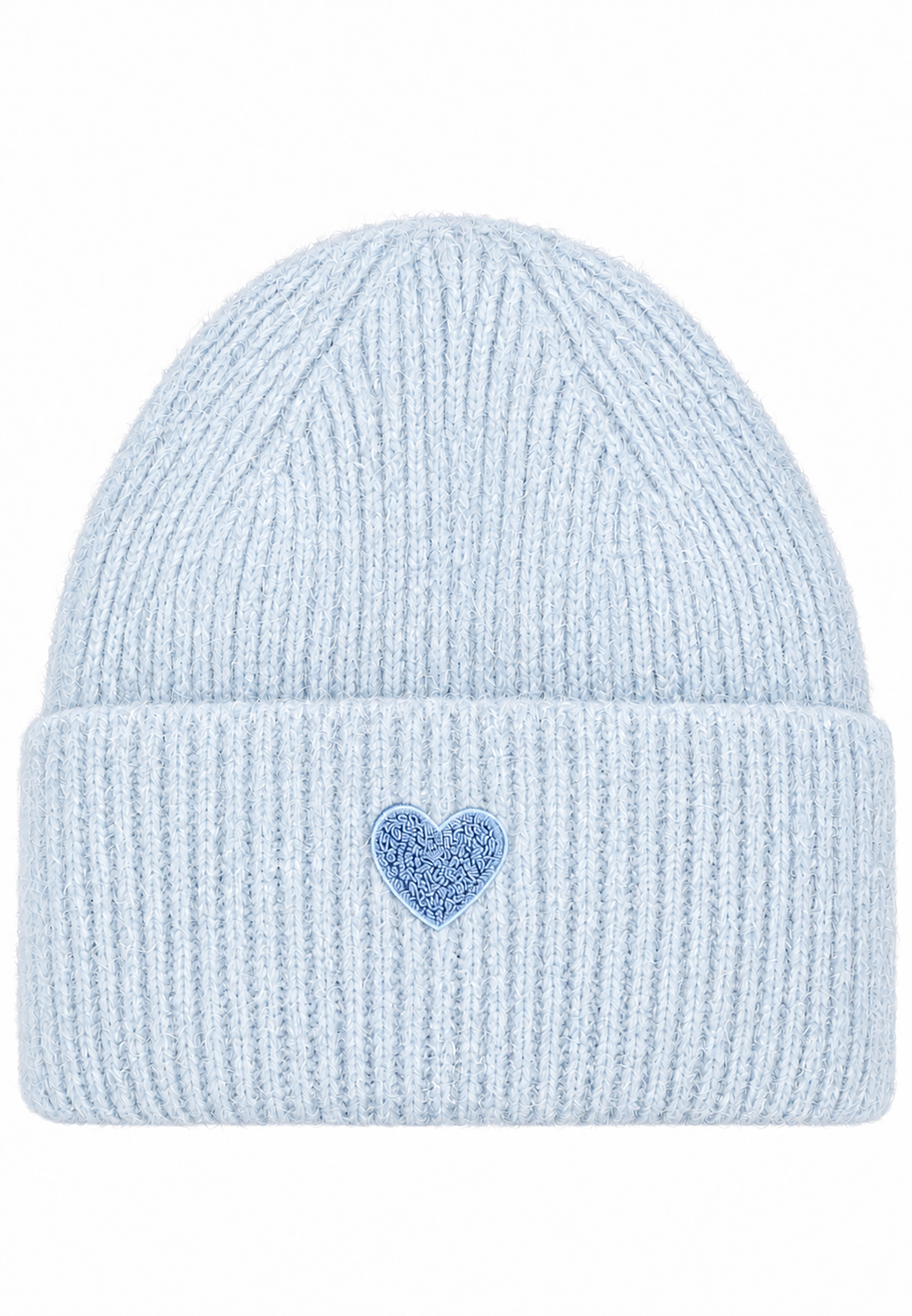 Strickmütze Beanie Umschlag Herzapplikation Rippstruktur Strickmütze Beanie Umschlag Herzapplikation Rippstruktur