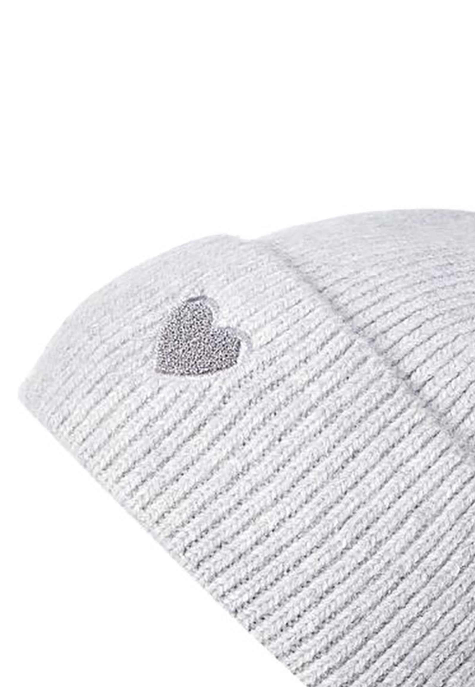 Strickmütze Beanie Umschlag Herzapplikation Rippstruktur Strickmütze Beanie Umschlag Herzapplikation Rippstruktur
