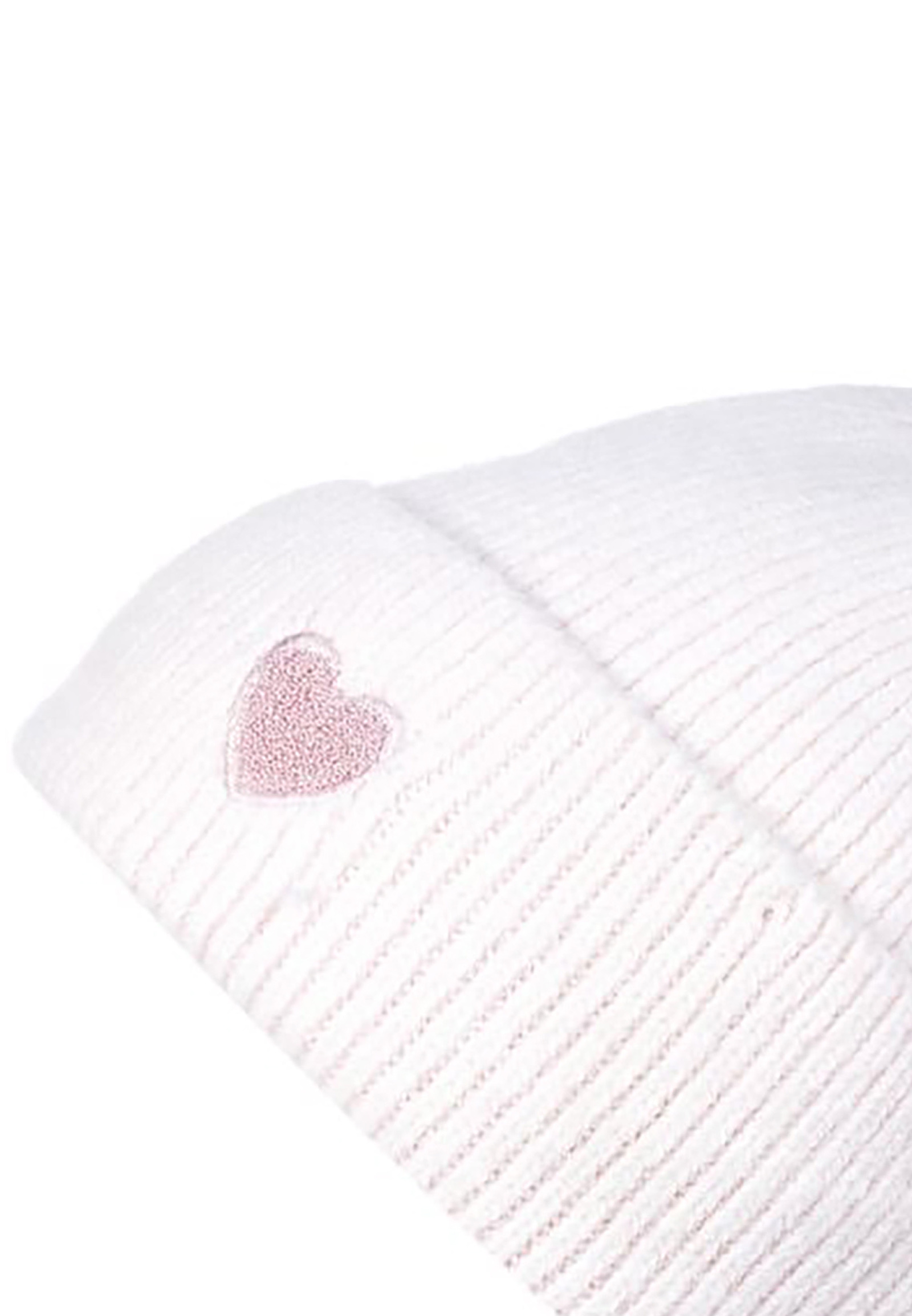 Strickmütze Beanie Umschlag Herzapplikation Rippstruktur Strickmütze Beanie Umschlag Herzapplikation Rippstruktur