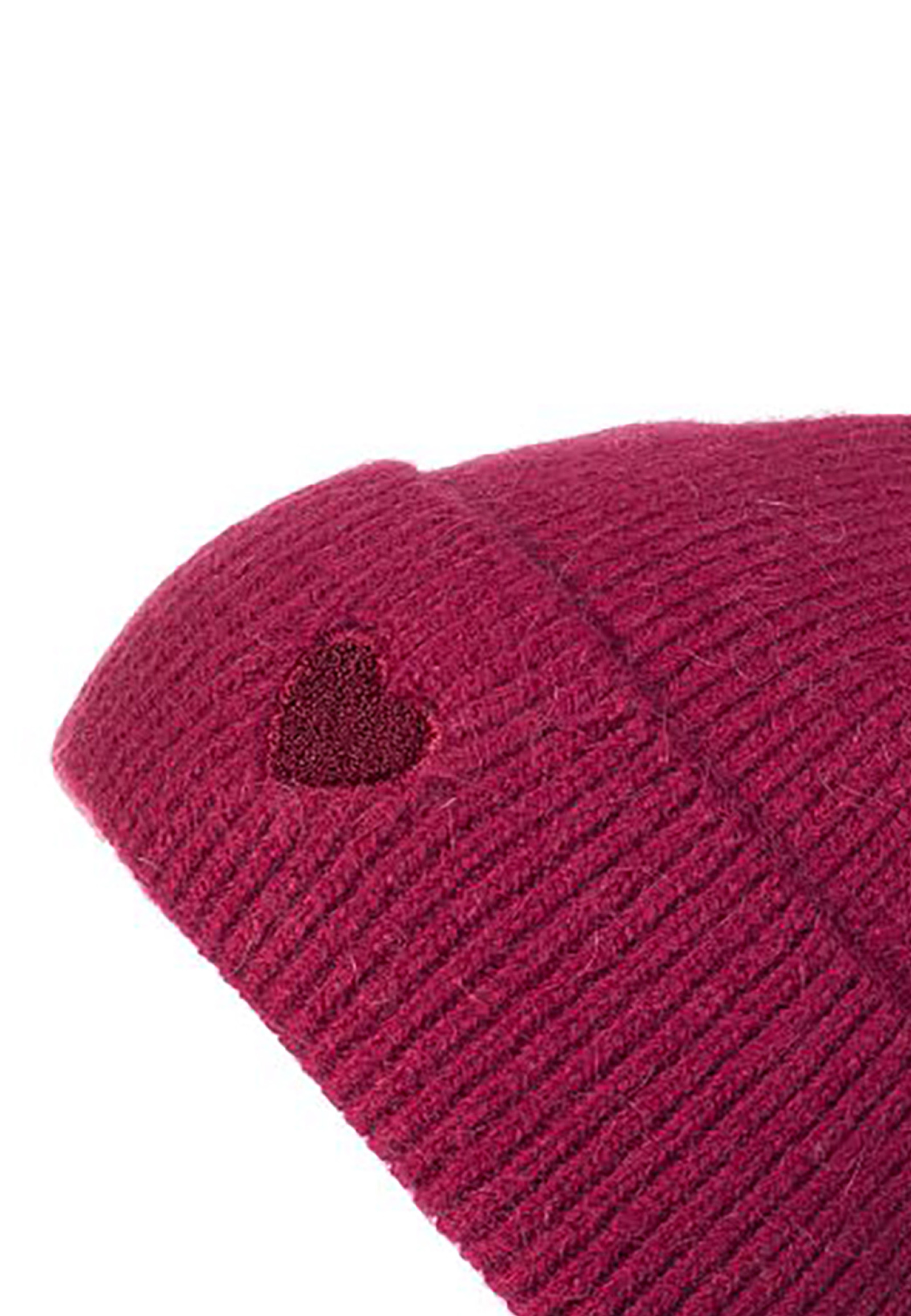 Strickmütze Beanie Umschlag Herzapplikation Rippstruktur Strickmütze Beanie Umschlag Herzapplikation Rippstruktur