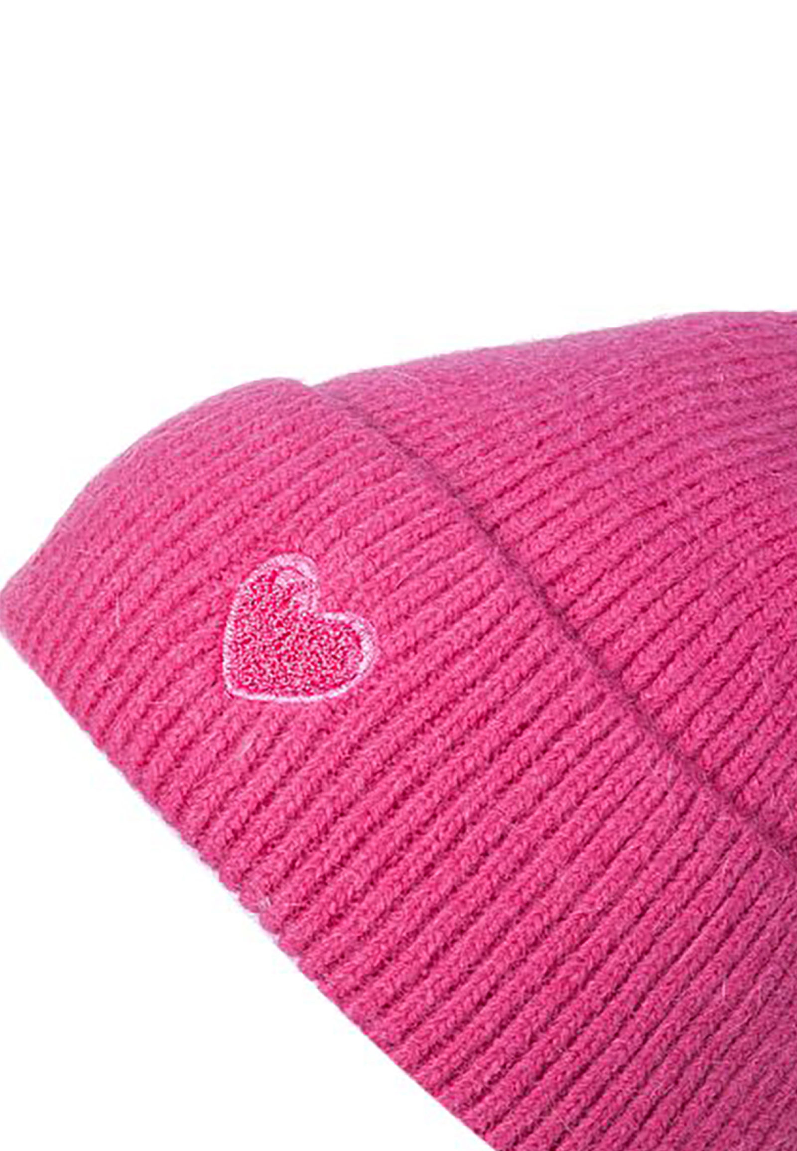 Strickmütze Beanie Umschlag Herzapplikation Rippstruktur Strickmütze Beanie Umschlag Herzapplikation Rippstruktur