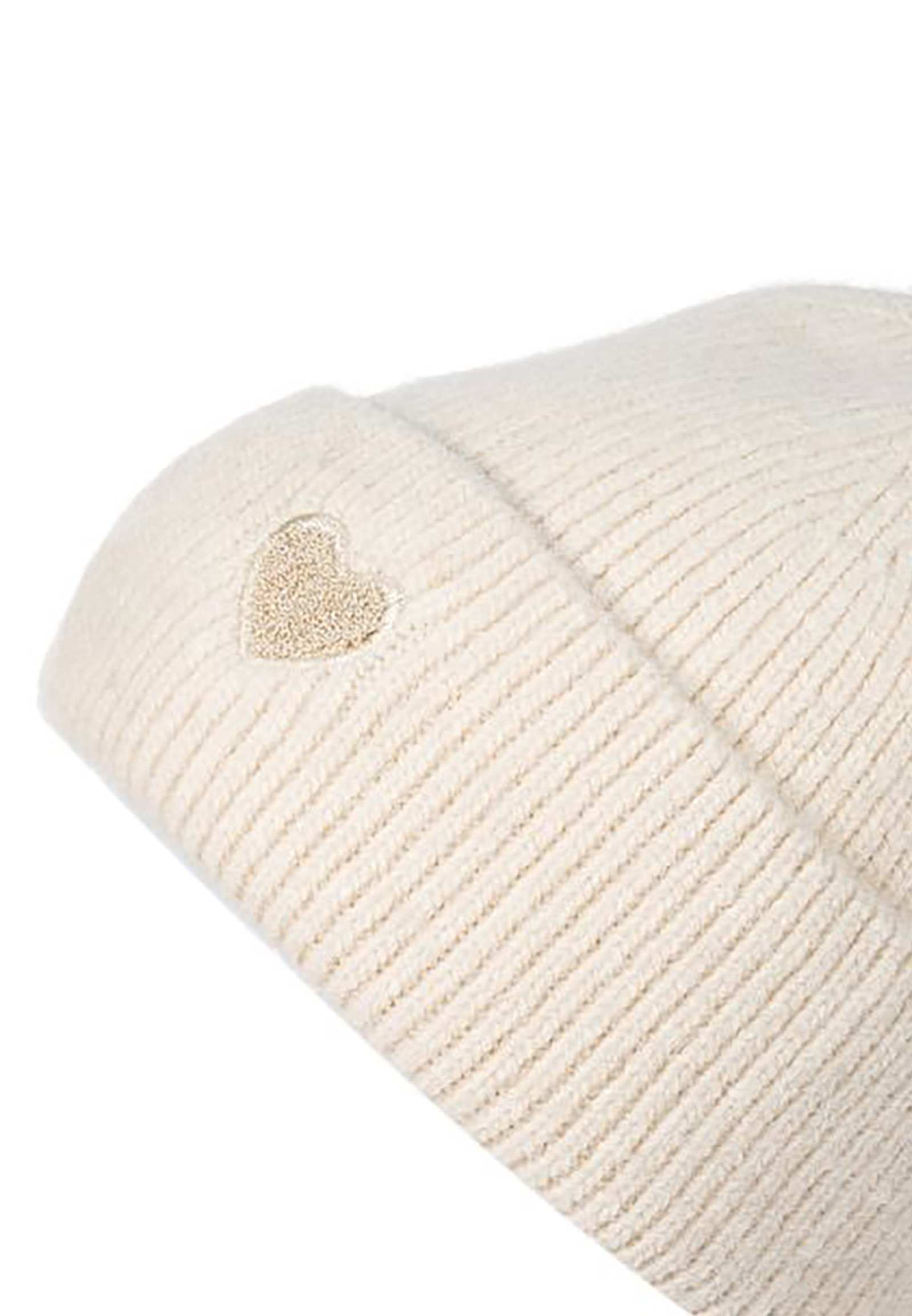 Strickmütze Beanie Umschlag Herzapplikation Rippstruktur Strickmütze Beanie Umschlag Herzapplikation Rippstruktur