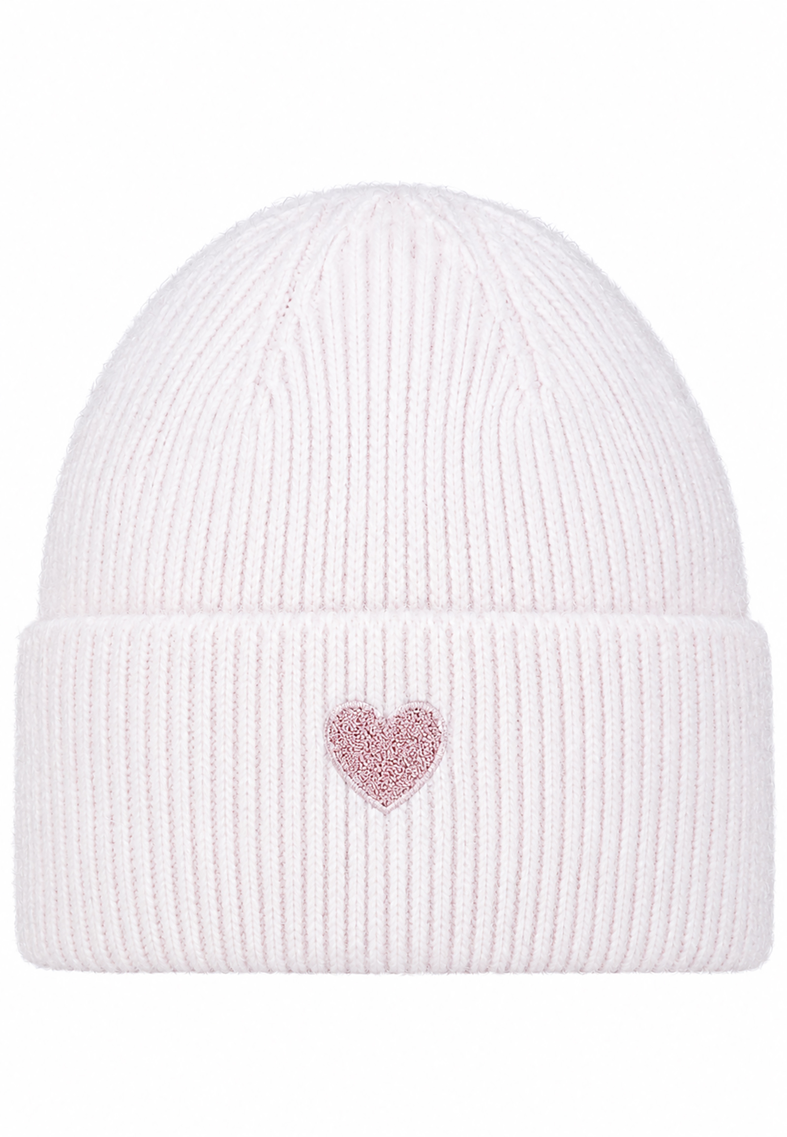Strickmütze Beanie Umschlag Herzapplikation Rippstruktur Strickmütze Beanie Umschlag Herzapplikation Rippstruktur