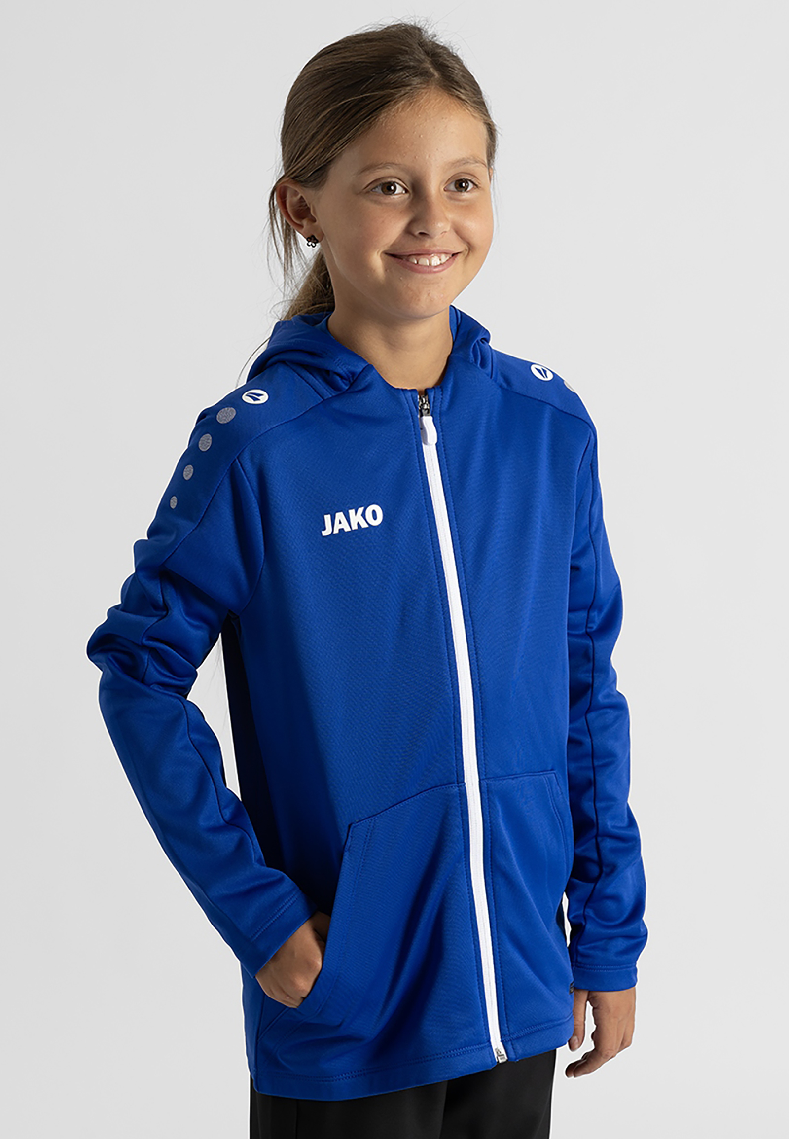 Trainingsjacke Kapuze Frontreißverschluss Brustlogo Langarm Trainingsjacke Kapuze Frontreißverschluss Brustlogo Langarm