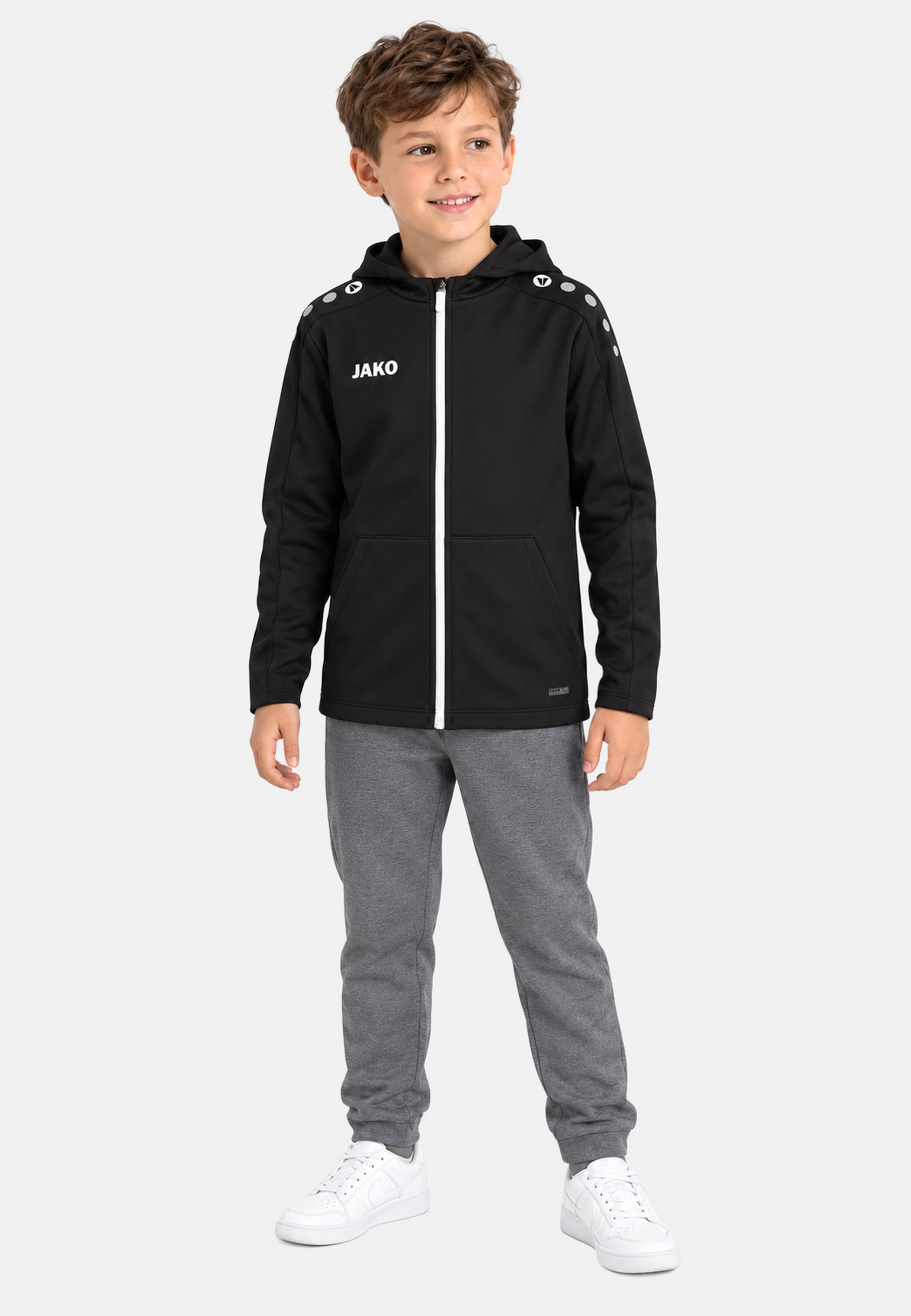 Trainingsjacke Kapuze Frontreißverschluss Brustlogo Langarm Trainingsjacke Kapuze Frontreißverschluss Brustlogo Langarm