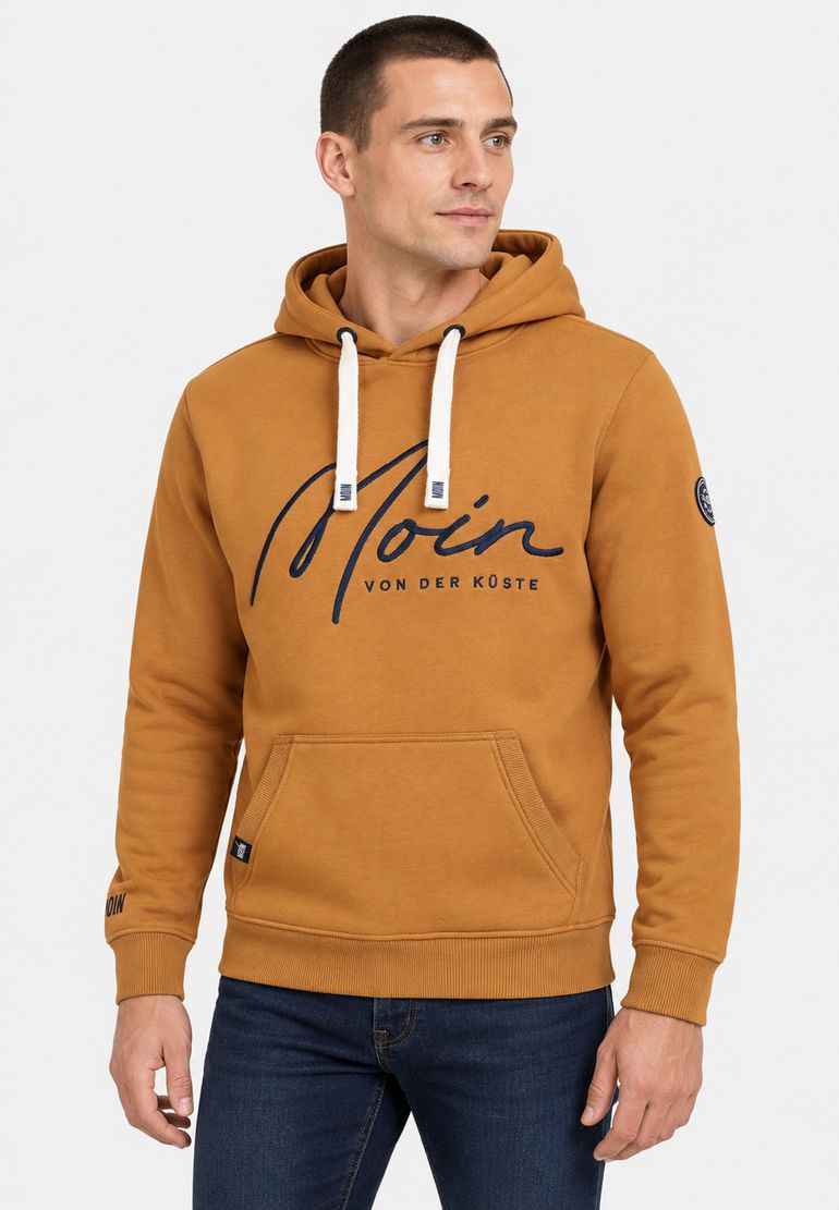 Eight 2 Nine EIGHT 2 NINE Kapuzenpullover Schriftzug Kängurutasche Kordelzug – Braun, Bild 2