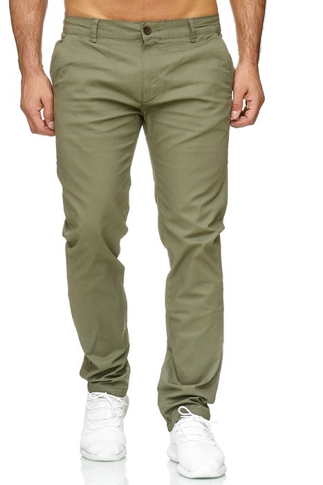 Chino Stretch Hose Basic Denim Design Hose Fredy & Roy, Farbe: Olive