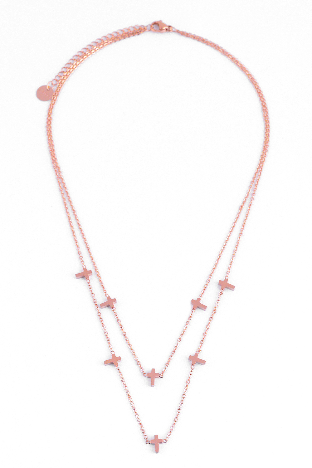Halskette aus Edelstahl Kreuze Anhänger Layer Ankerkette Schmuck Mehrreihig Karabinerverschluss Halskette aus Edelstahl Kreuze Anhänger Layer Ankerkette Schmuck Mehrreihig Karabinerverschluss