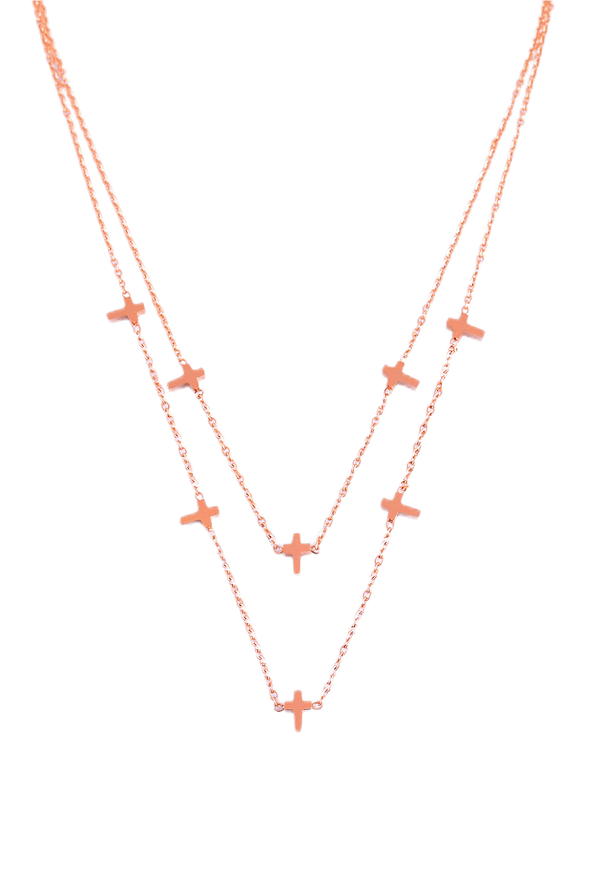 Halskette aus Edelstahl Kreuze Anhänger Layer Ankerkette Schmuck Mehrreihig Karabinerverschluss Halskette aus Edelstahl Kreuze Anhänger Layer Ankerkette Schmuck Mehrreihig Karabinerverschluss