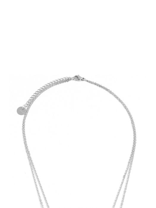 Halskette aus Edelstahl Kreuze Anhänger Layer Ankerkette Schmuck Mehrreihig Karabinerverschluss, Farbe: Silber