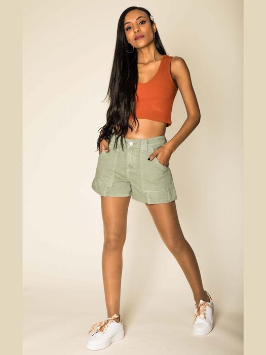 Simply Chic Damen Hochwertige Jeans Shorts – Khaki, Bild 4
