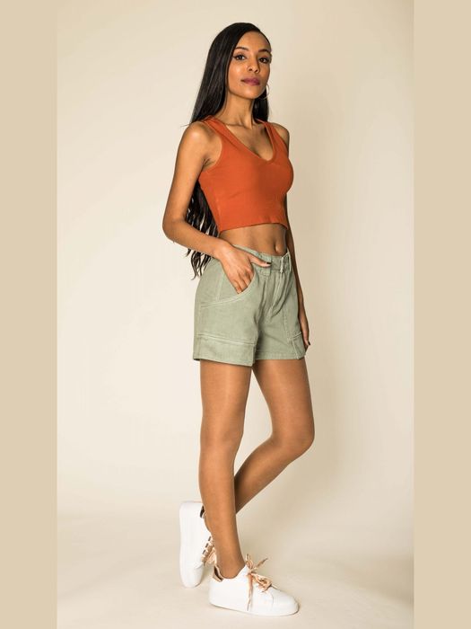 Simply Chic Damen Hochwertige Jeans Shorts – Khaki, Bild 3