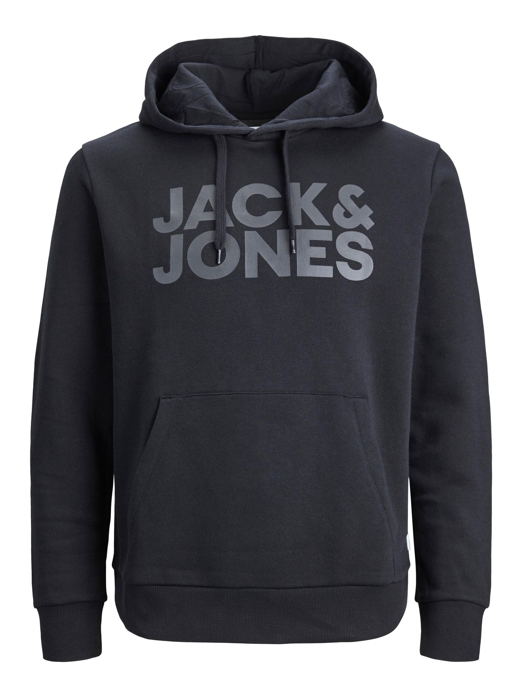 JACK&JONES_Noos2023_3728200_12152840_copy.jpg Jack & Jones Herren Corp Logo Sweat Hood Basic Kapuzen Sweatshirt