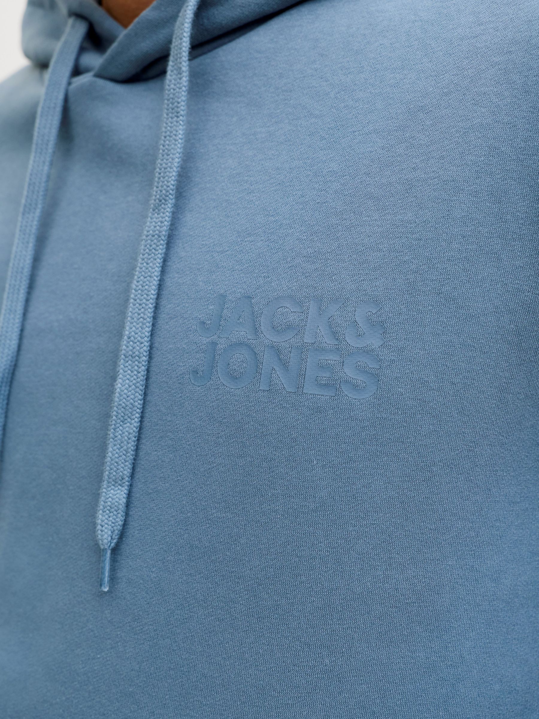 Jack & Jones Jack & Jones Herren Corp Logo Sweat Hood Basic Kapuzen Sweatshirt – Blau, Bild 2