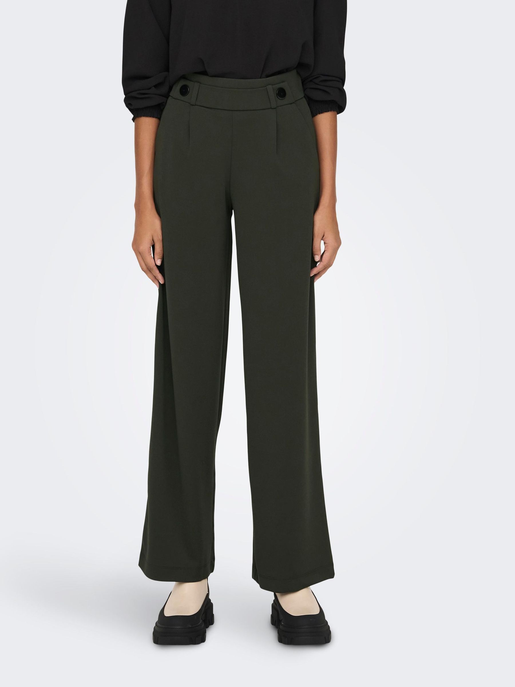 JDY JDY Damen Marlene Culotte Hose Weite JDYGEGGO Flare Long Pants – Grün, Bild 2