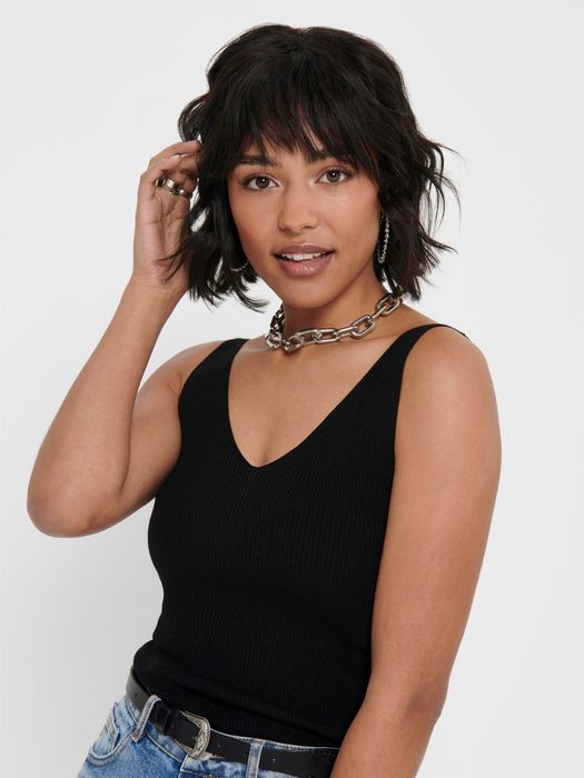 JDY Damen JDY Tank Top Basic Shirt Ärmellos Struktur JDYNANNA – Schwarz, Bild 3