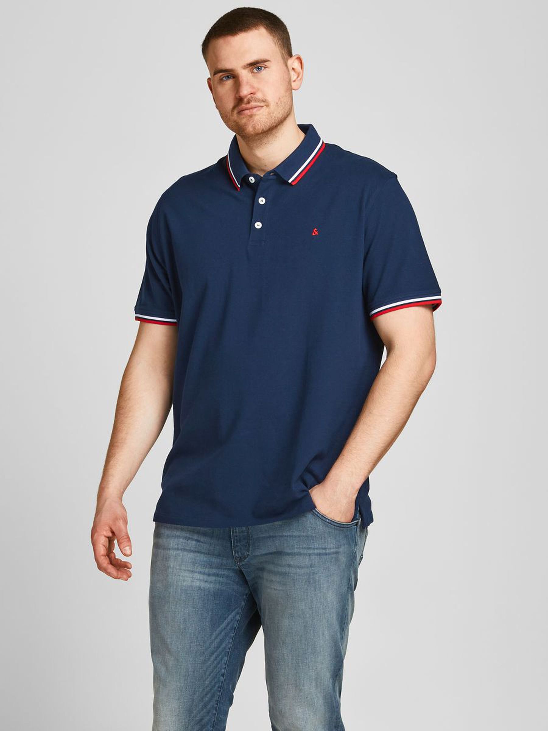 Herren + Fit Polo Shirt Kurzarm Pique Hemd JJEPAULOS Big Size Herren + Fit Polo Shirt Kurzarm Pique Hemd JJEPAULOS Big Size