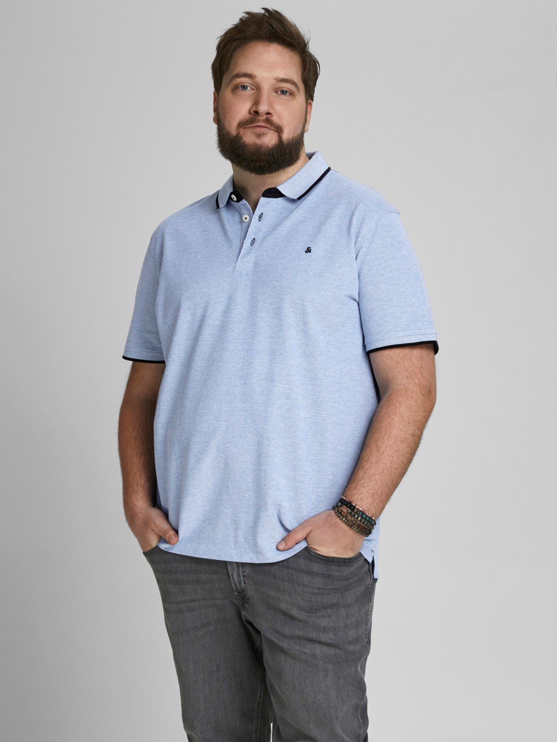 Herren + Fit Polo Shirt Kurzarm Pique Hemd JJEPAULOS Big Size Herren + Fit Polo Shirt Kurzarm Pique Hemd JJEPAULOS Big Size