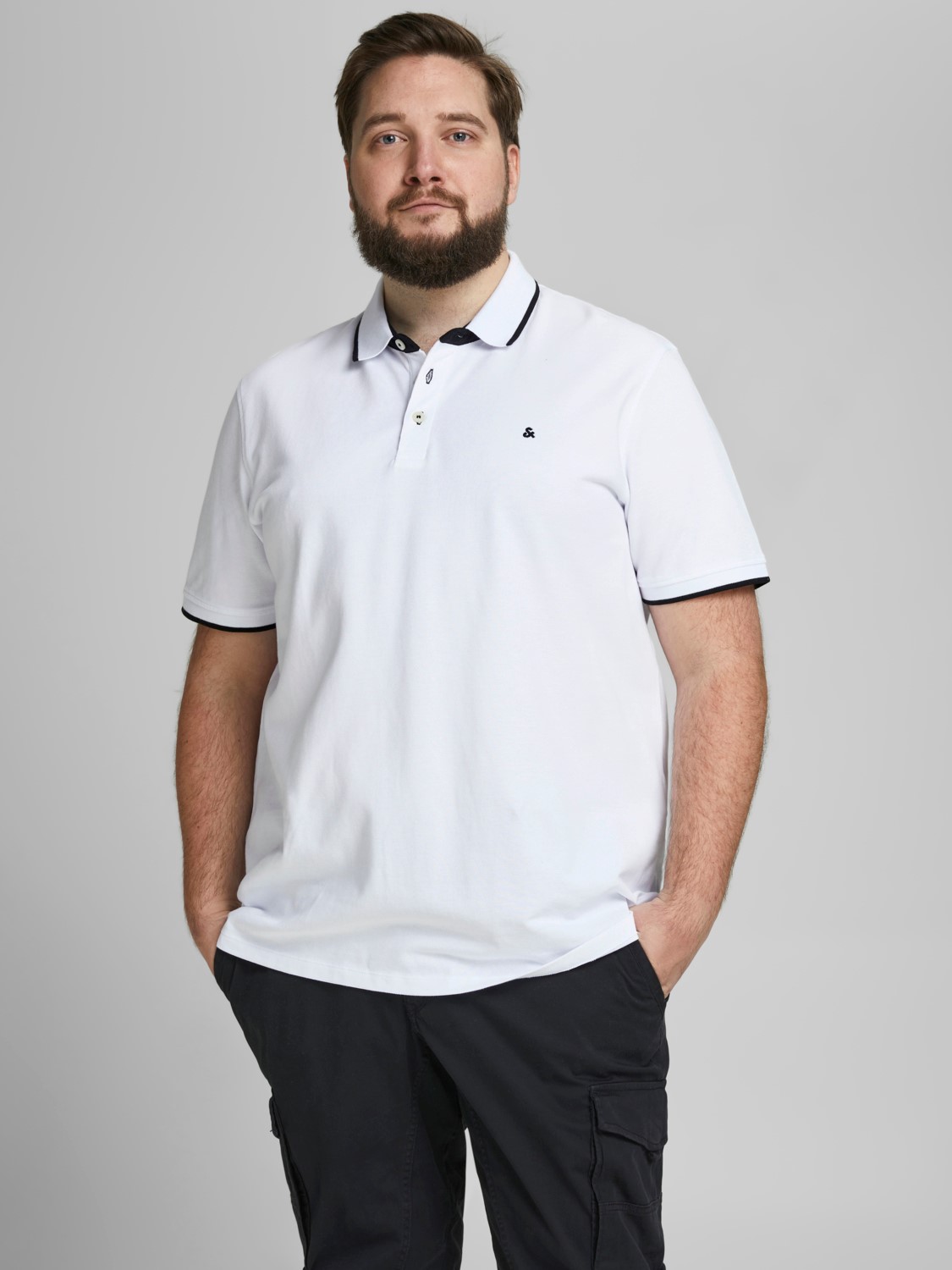 Herren + Fit Polo Shirt Kurzarm Pique Hemd JJEPAULOS Big Size Herren + Fit Polo Shirt Kurzarm Pique Hemd JJEPAULOS Big Size