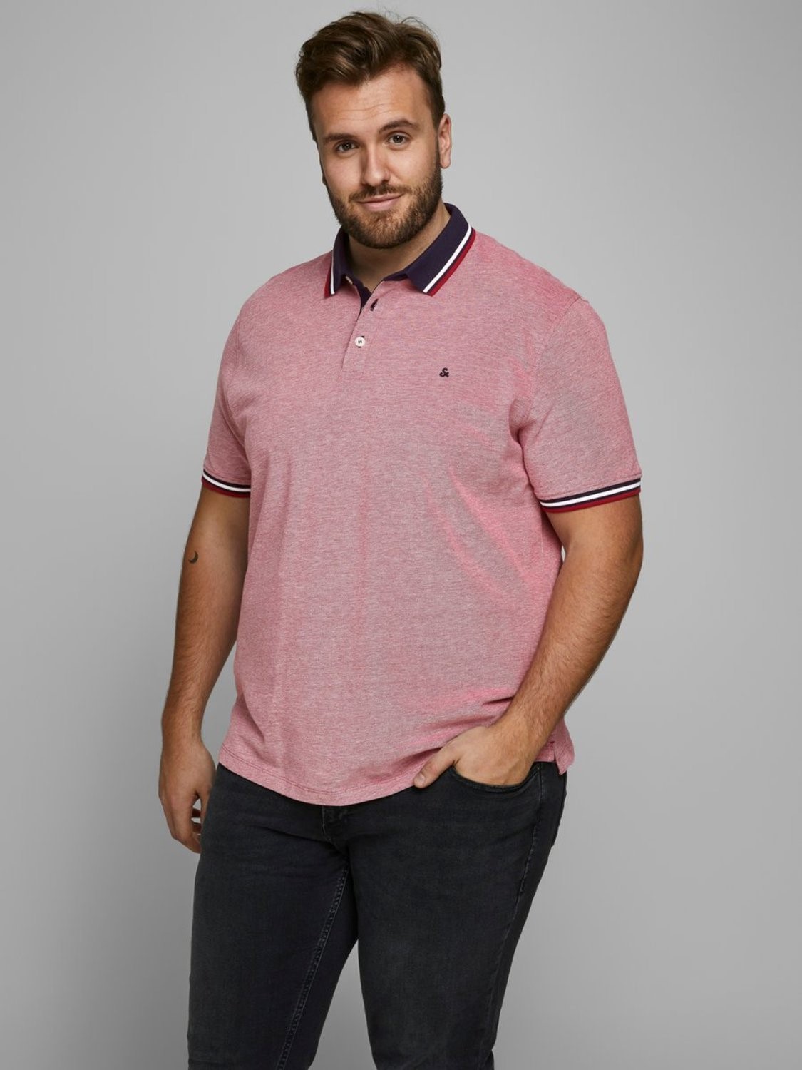 Herren + Fit Polo Shirt Kurzarm Pique Hemd JJEPAULOS Big Size Herren + Fit Polo Shirt Kurzarm Pique Hemd JJEPAULOS Big Size