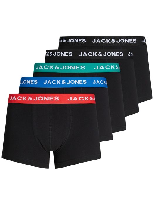 Herren Jack & Jones Boxershorts 5er Pack Trunks Stretch Unterhose JACHUEY, Farbe: Schwarz-3