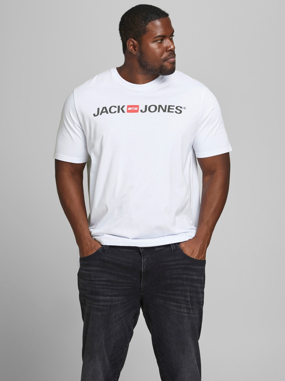 Jack & Jones JACK & JONES 2er-SET Herren T-Shirt Kurzarm Plus Size Logo Shirt – Weiß, Bild 2