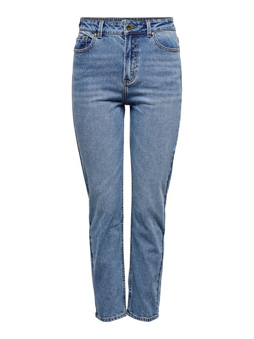Damen Ankle Straight Jeans Klassische Stretch Hose ONLEMILY Denim Pants, Farbe: Blau