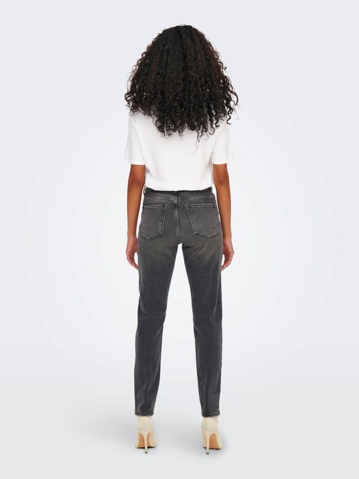 Only ONLY Damen Ankle Straight Jeans Klassische Stretch Hose ONLEMILY – Grau, Bild 4