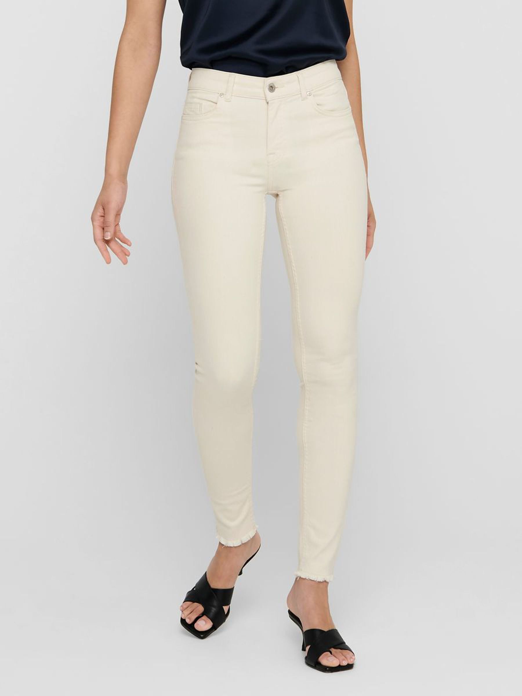 Damen Skinny Ankle Jeans Cropped Stretch Denim Hose ONLBLUSH Fransen Damen Skinny Ankle Jeans Cropped Stretch Denim Hose ONLBLUSH Fransen