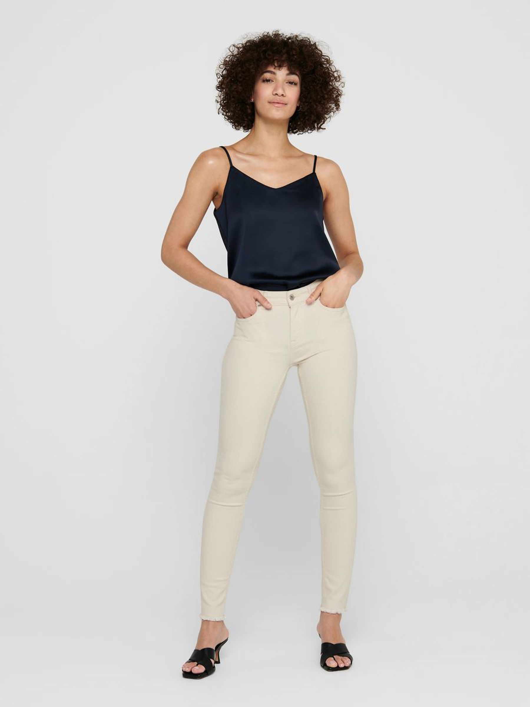 Damen Skinny Ankle Jeans Cropped Stretch Denim Hose ONLBLUSH Fransen Damen Skinny Ankle Jeans Cropped Stretch Denim Hose ONLBLUSH Fransen