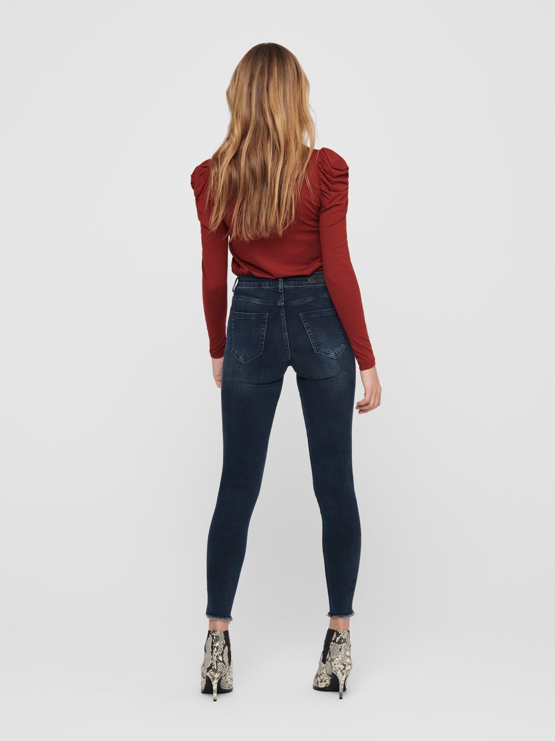Damen Skinny Ankle Jeans Cropped Stretch Denim Hose ONLBLUSH Fransen Damen Skinny Ankle Jeans Cropped Stretch Denim Hose ONLBLUSH Fransen