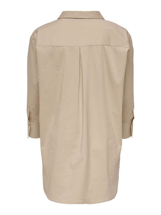 JDY Damen JDY Lange Hemd Bluse Oversize Longshirt JDYMIO Freizeit Tunika – Beige, Bild 7