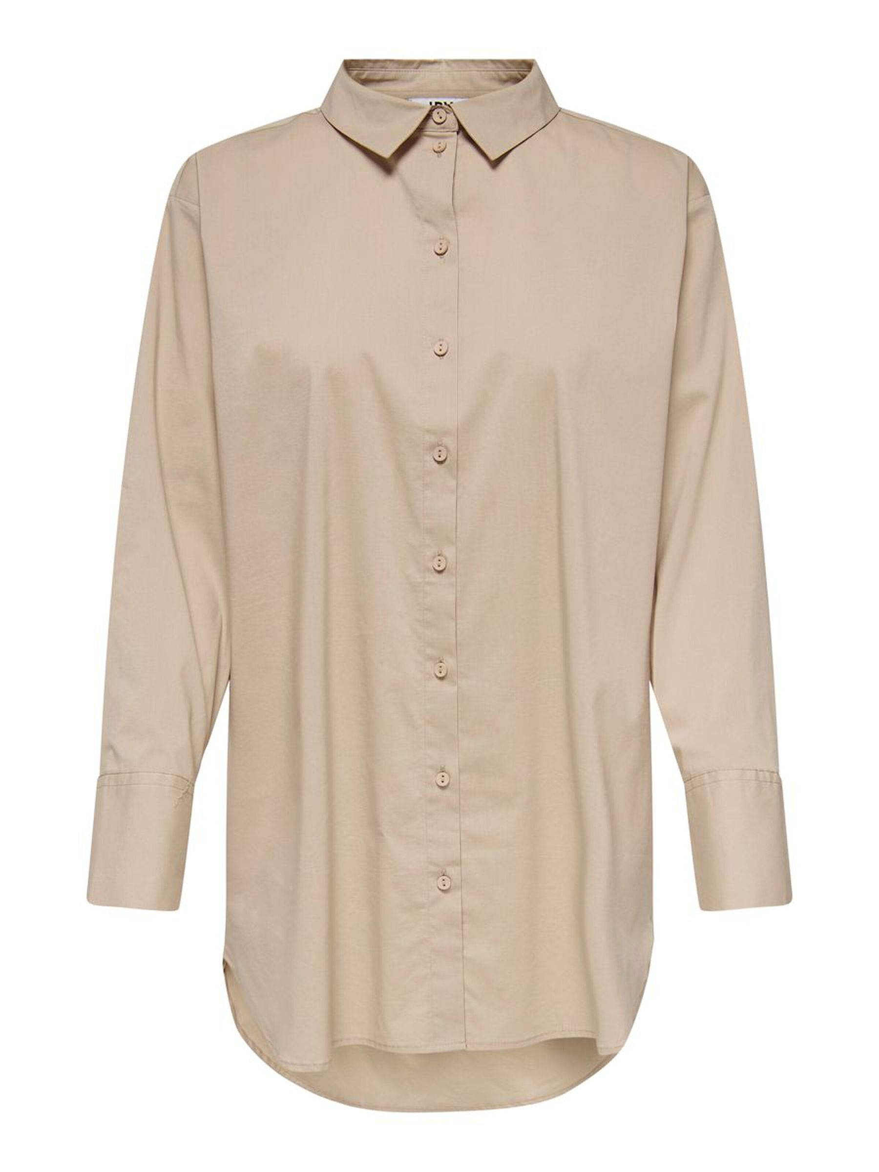 JDY Damen JDY Lange Hemd Bluse Oversize Longshirt JDYMIO Freizeit Tunika – Beige, Bild 1