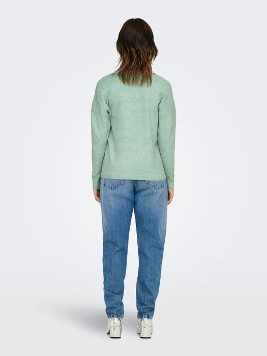 Only ONLY Damen Lockerer Strickpullover V-Ausschnitt Sweater ONLRICA LIFE – Mint, Bild 3