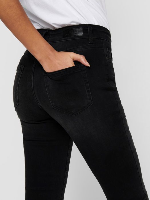 Only ONLY Damen Skinny Jeans Stretch Denim Mid Waist Hose ONLBLUSH – Schwarz, Bild 3