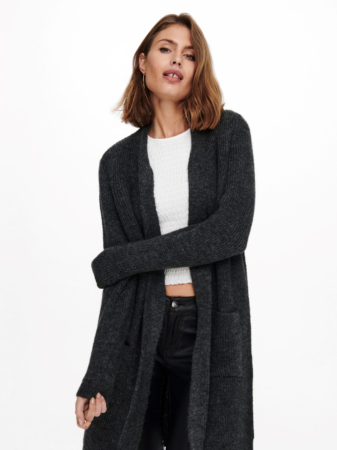 ONLY Damen Lange Strickjacke ONLJADE Cardigan Casual Mantel Gerippt ONLY Damen Lange Strickjacke ONLJADE Cardigan Casual Mantel Gerippt