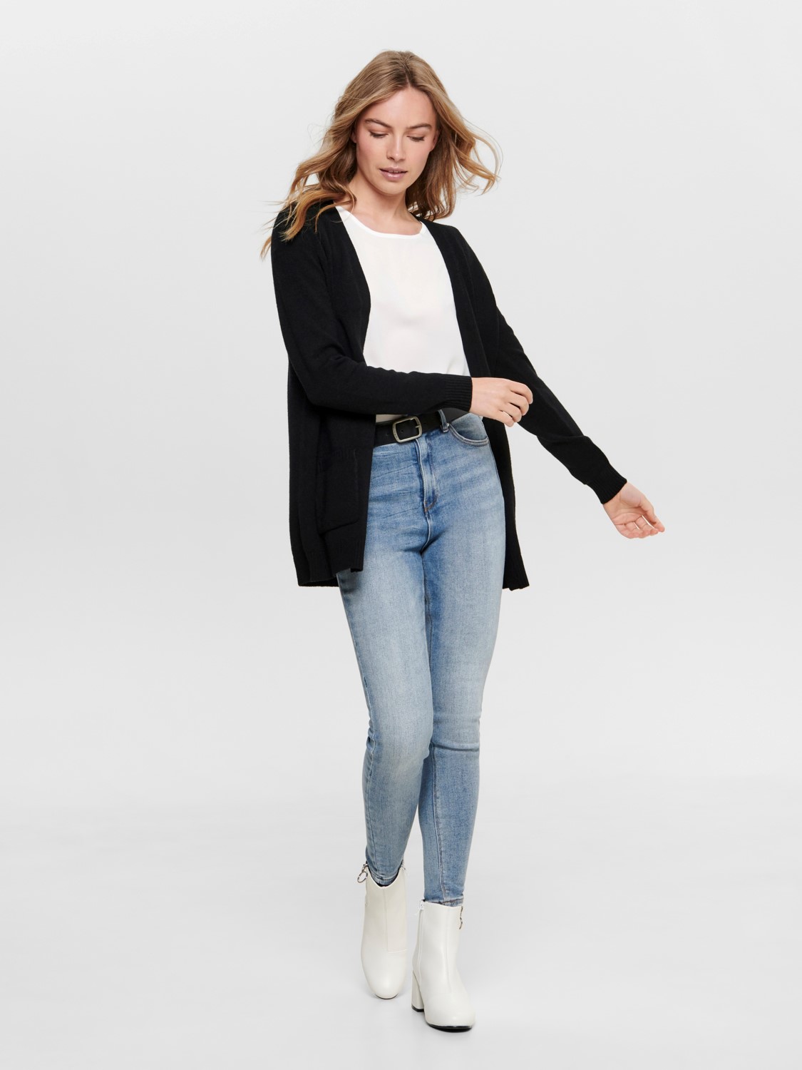 ONLY Damen Lange Strickjacke Stretch ONLLESLY Open Cardigan Gerippt ONLY Damen Lange Strickjacke Stretch ONLLESLY Open Cardigan Gerippt
