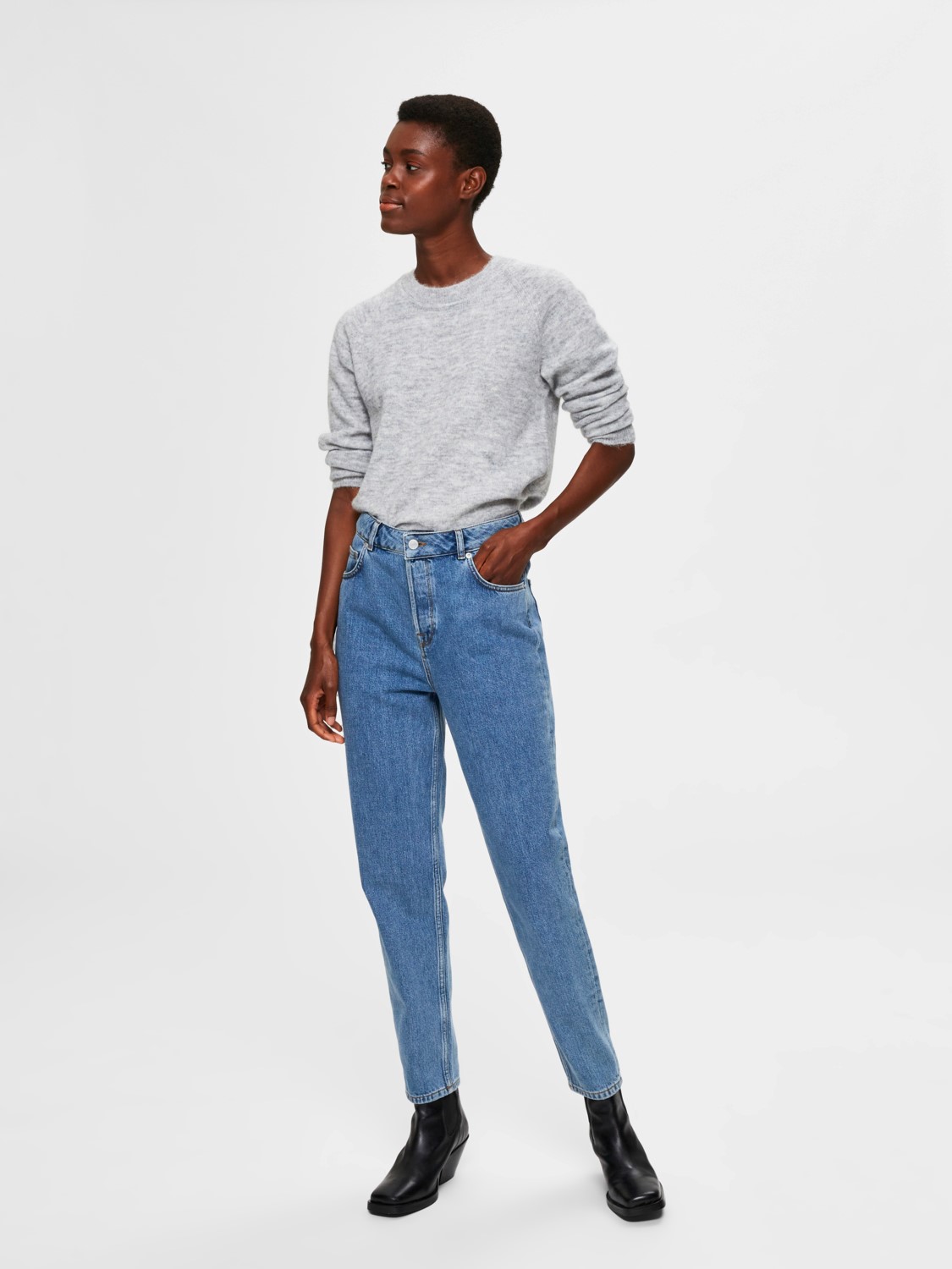 Damen SELECTED Feinstrick Wollpullover Rundhals Strickpullover SLFLULU Damen SELECTED Feinstrick Wollpullover Rundhals Strickpullover SLFLULU