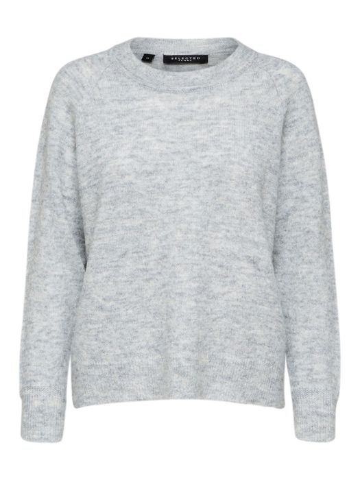 Selected Femme SELECTED FEMME Damen SELECTED Feinstrick Wollpullover Rundhals – Grau, Bild 5