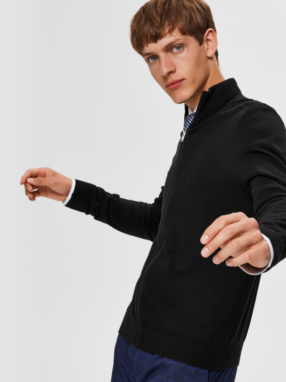 Herren SELECTED Strickjacke Einfarbiger Cardigan Basic Zip Sweatshirt Herren SELECTED Strickjacke Einfarbiger Cardigan Basic Zip Sweatshirt
