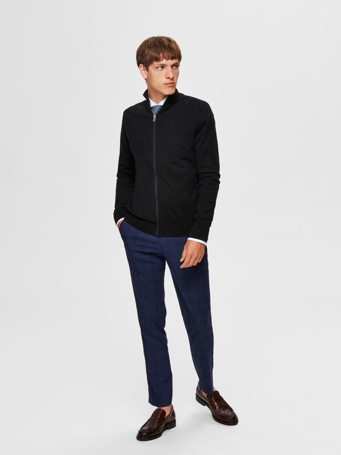 Herren SELECTED Strickjacke Einfarbiger Cardigan Basic Zip Sweatshirt Herren SELECTED Strickjacke Einfarbiger Cardigan Basic Zip Sweatshirt