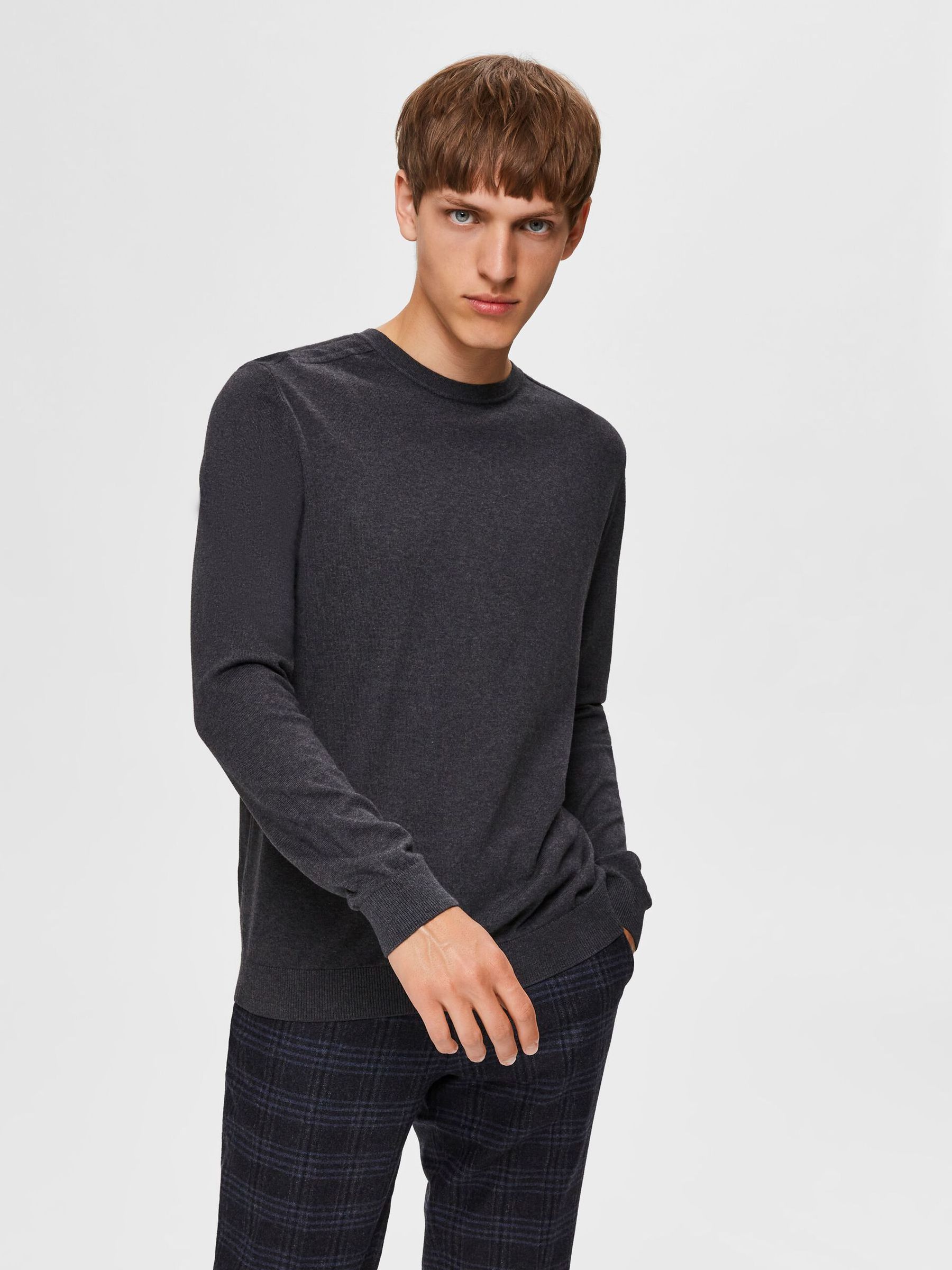 Herren SELECTED Feinstrick Pullover Basic Rundhals Sweater SLHBERG Herren SELECTED Feinstrick Pullover Basic Rundhals Sweater SLHBERG