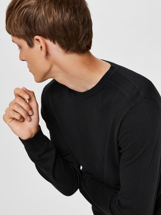 Selected Homme SELECTED HOMME Herren SELECTED Feinstrick Pullover Basic – Schwarz, Bild 5