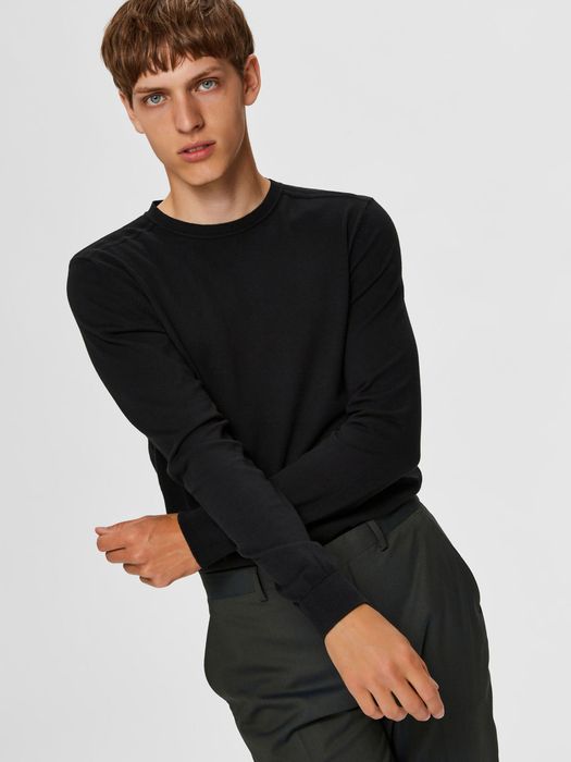 Selected Homme SELECTED HOMME Herren SELECTED Feinstrick Pullover Basic – Schwarz, Bild 6