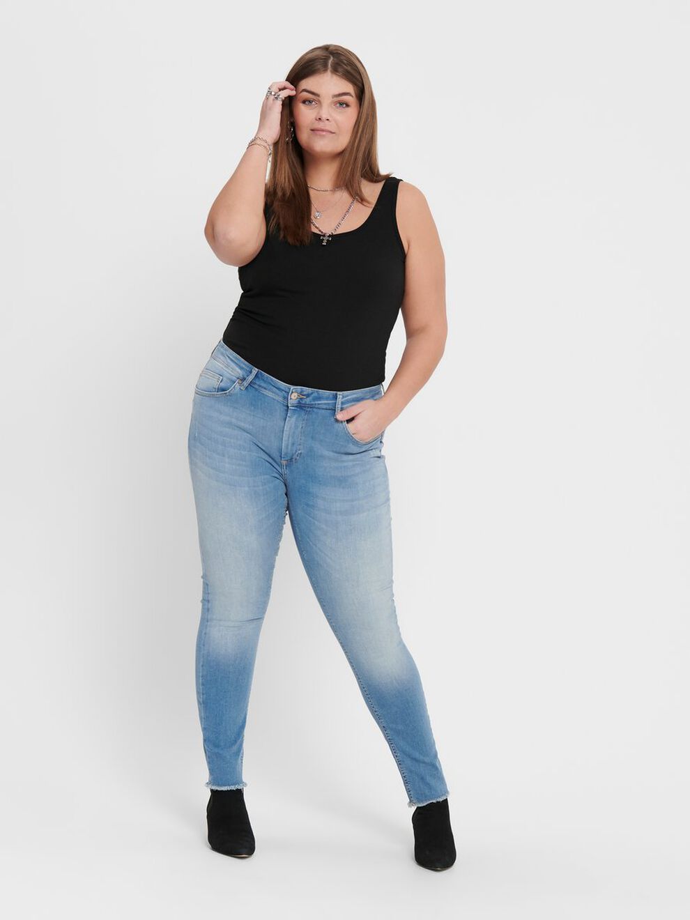Damen Skinny Jeans Curvy Ankle Denim Große Größen Plus Size Übergröße Damen Skinny Jeans Curvy Ankle Denim Große Größen Plus Size Übergröße